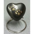 Afs Paw Heart Miniature Urn-silver 600028